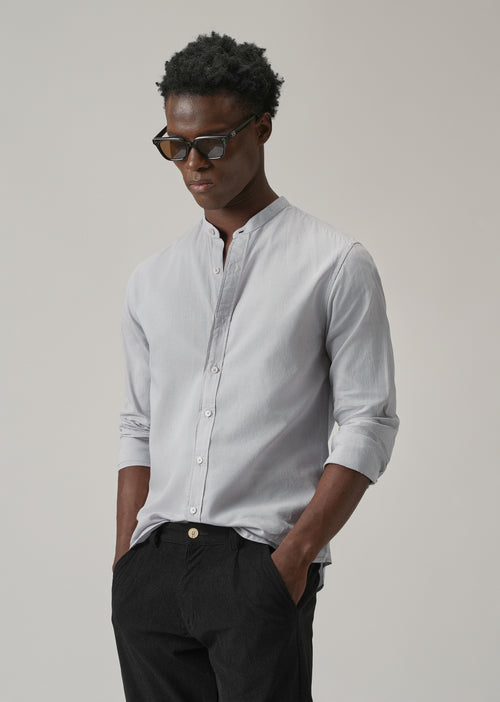 Light Grey Plain Cotton Shirt
