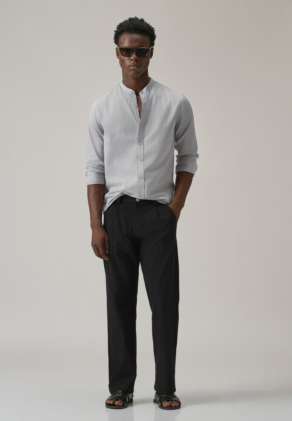 Light Grey Plain Cotton Shirt