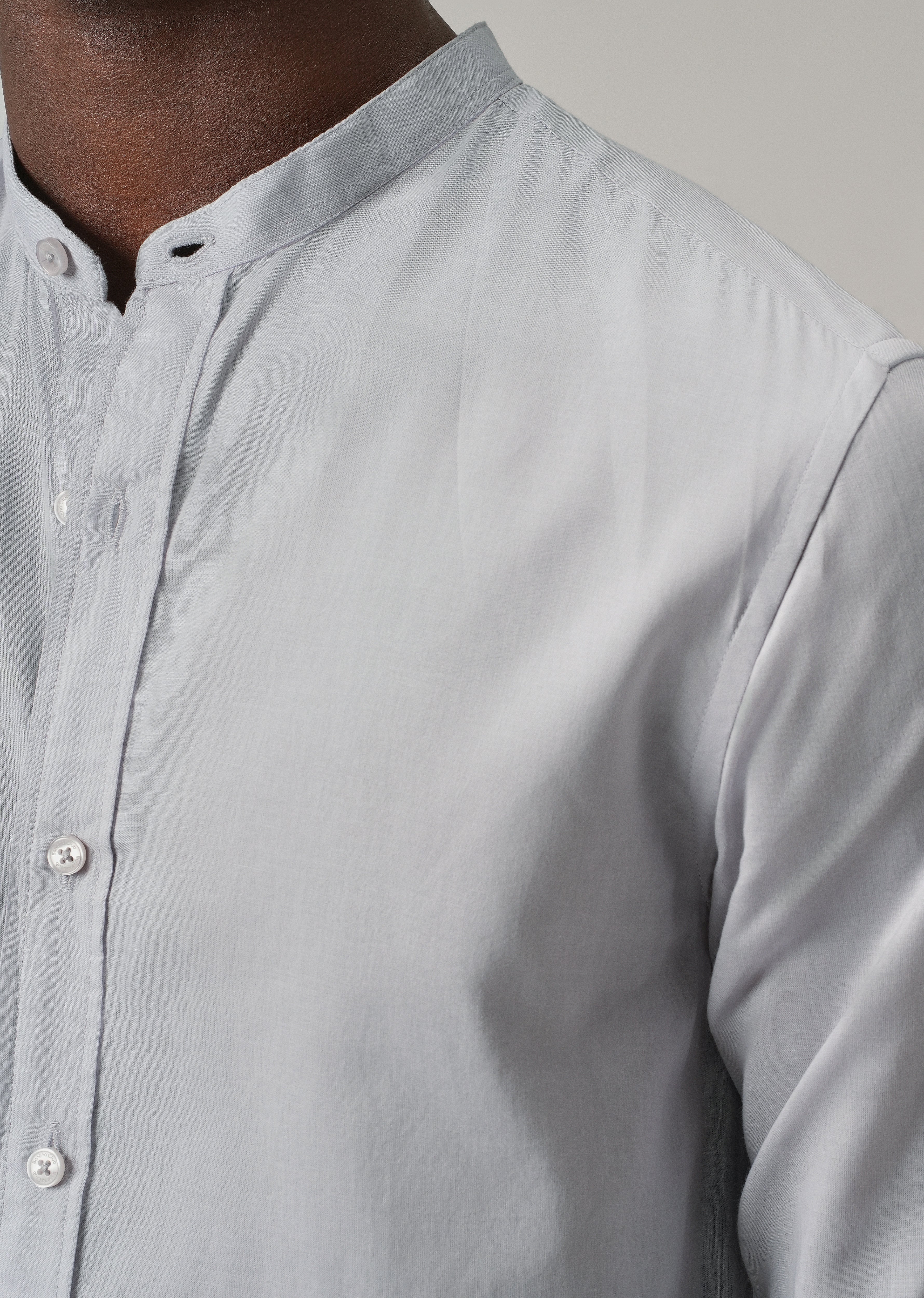 Light Grey Plain Cotton Shirt