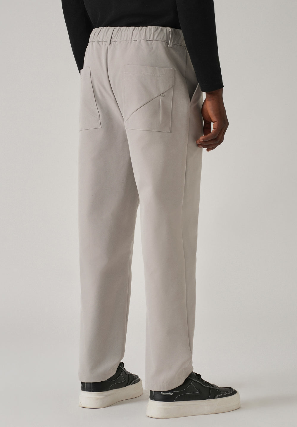 Light Grey Pleated Drawstring Pant