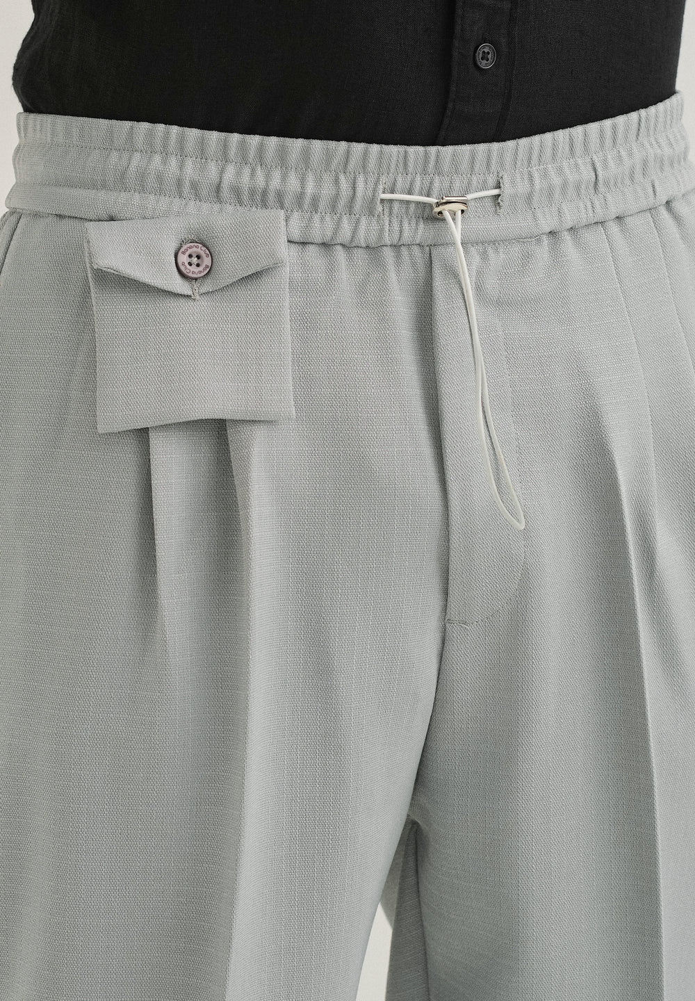 Light Grey Pleated Korean Pant