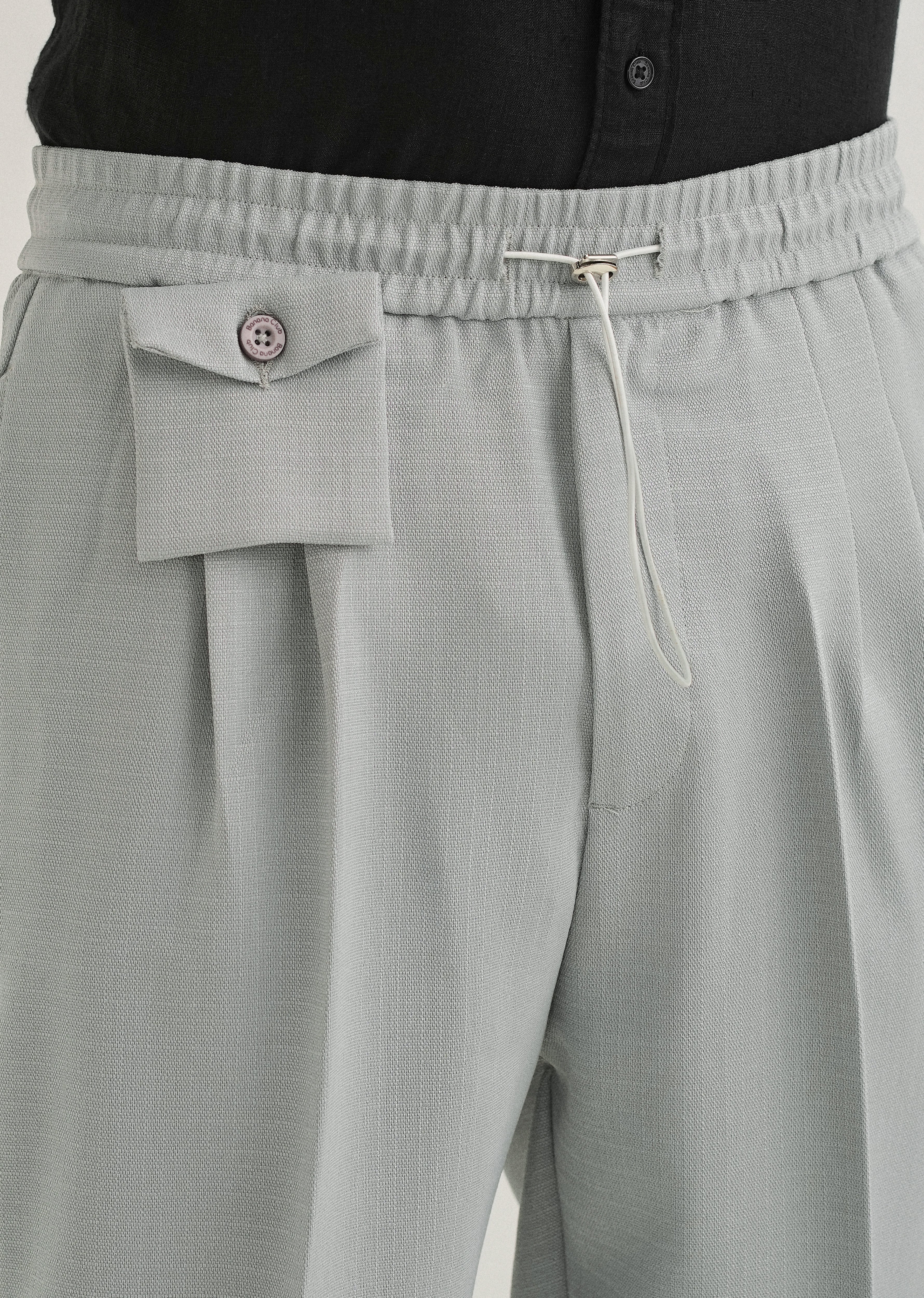 Light Grey Pleated Korean Pant