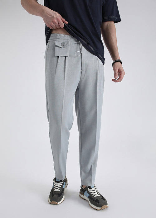 Light Grey Pleated Korean Pant