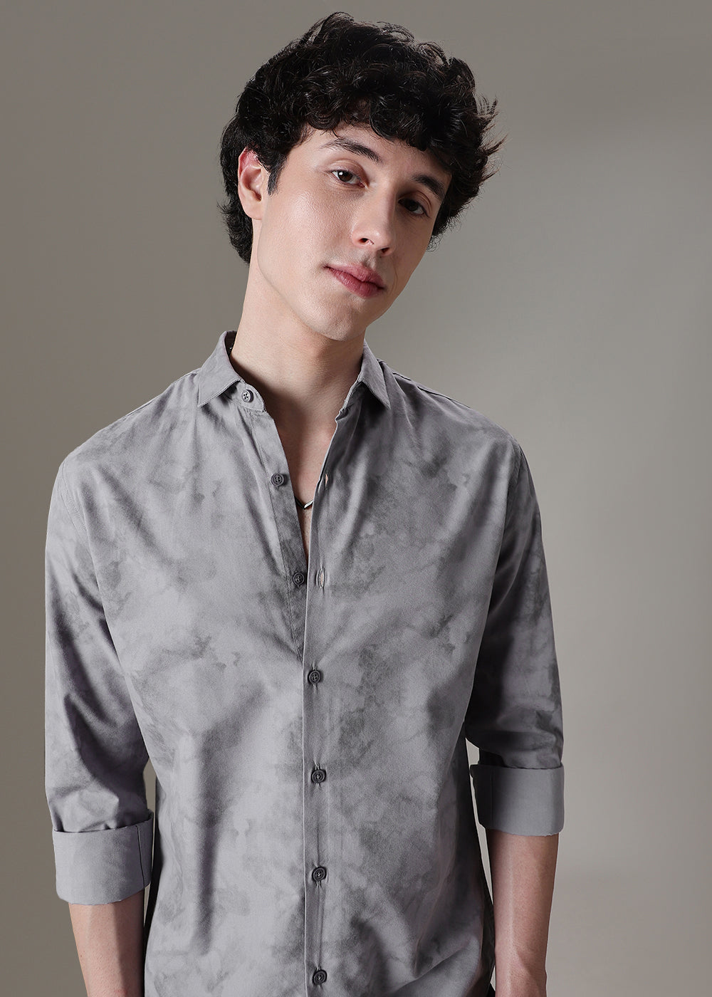 Light Grey Printed Shirt