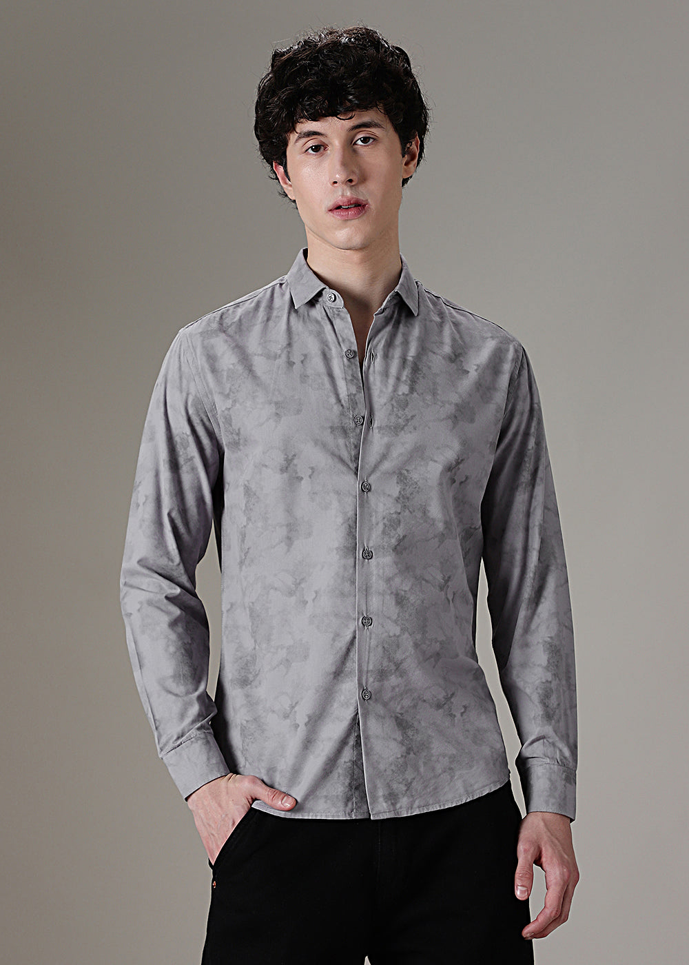 Light Grey Printed Shirt