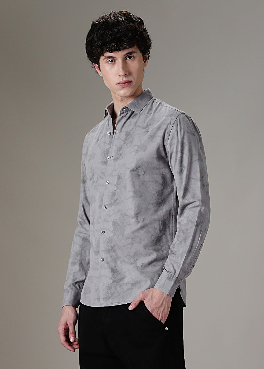 Light Grey Printed Shirt