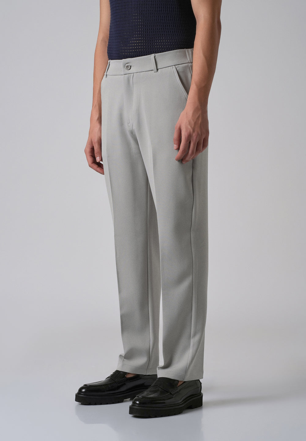 Ash Grey Relaxed Fit Trousers