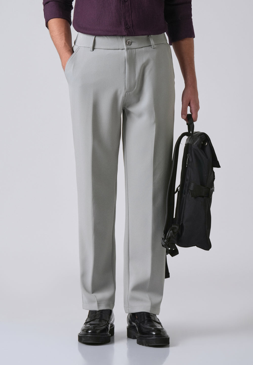 Light Grey Relaxed Fit Trousers