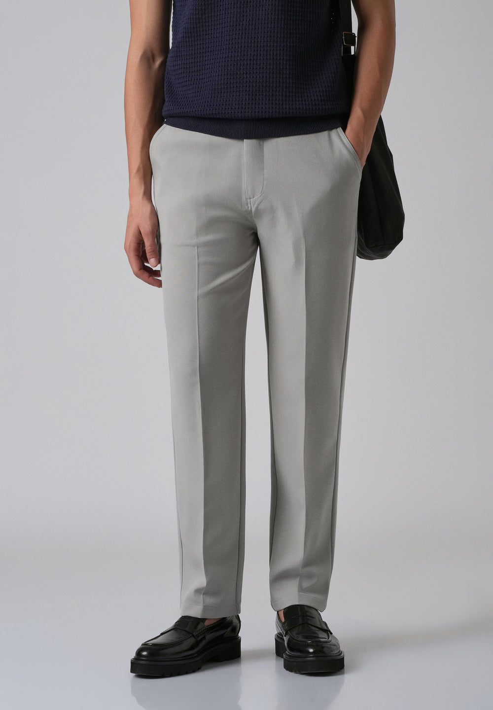 Ash Grey Relaxed Fit Trousers