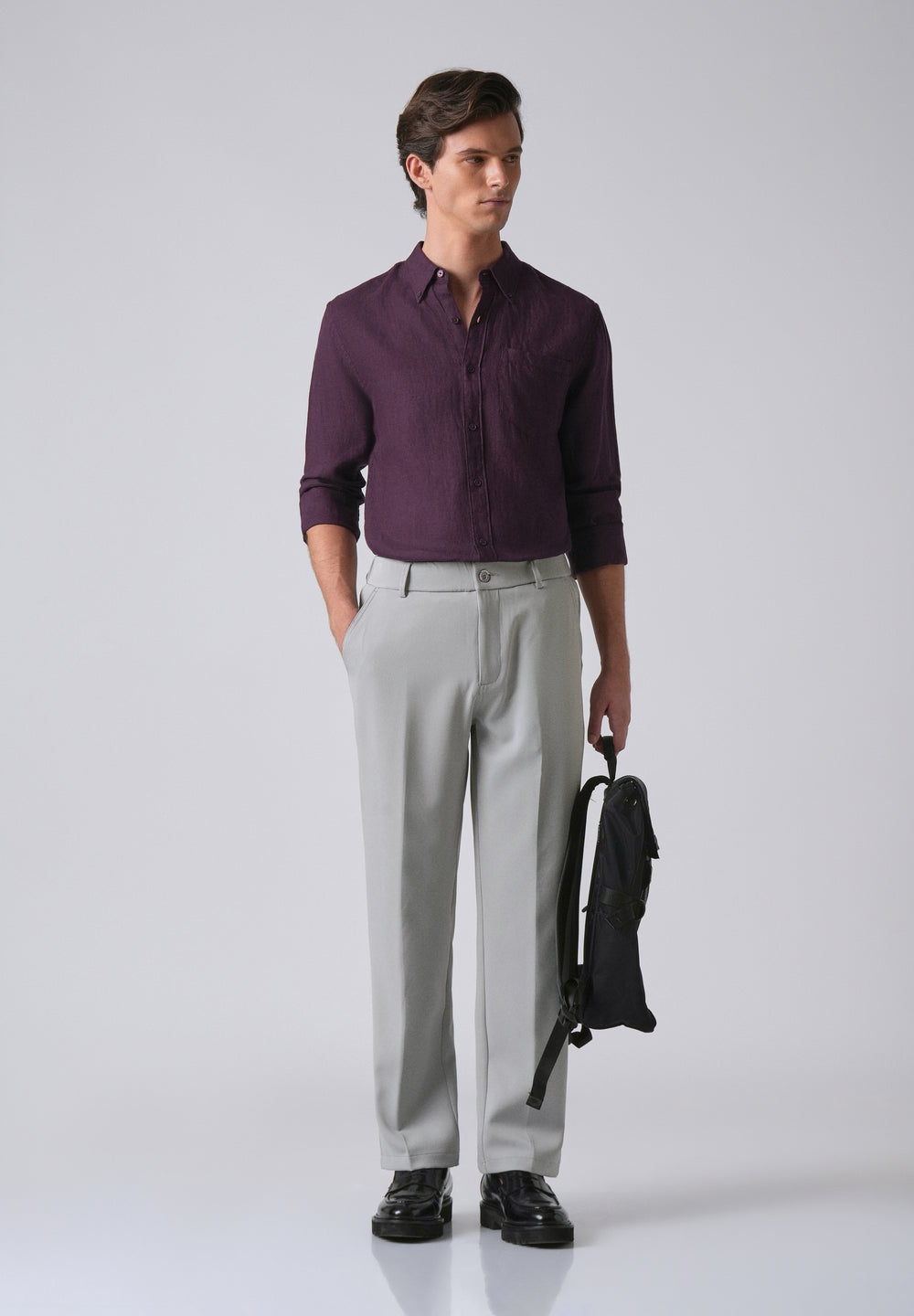 Light Grey Relaxed Fit Trousers