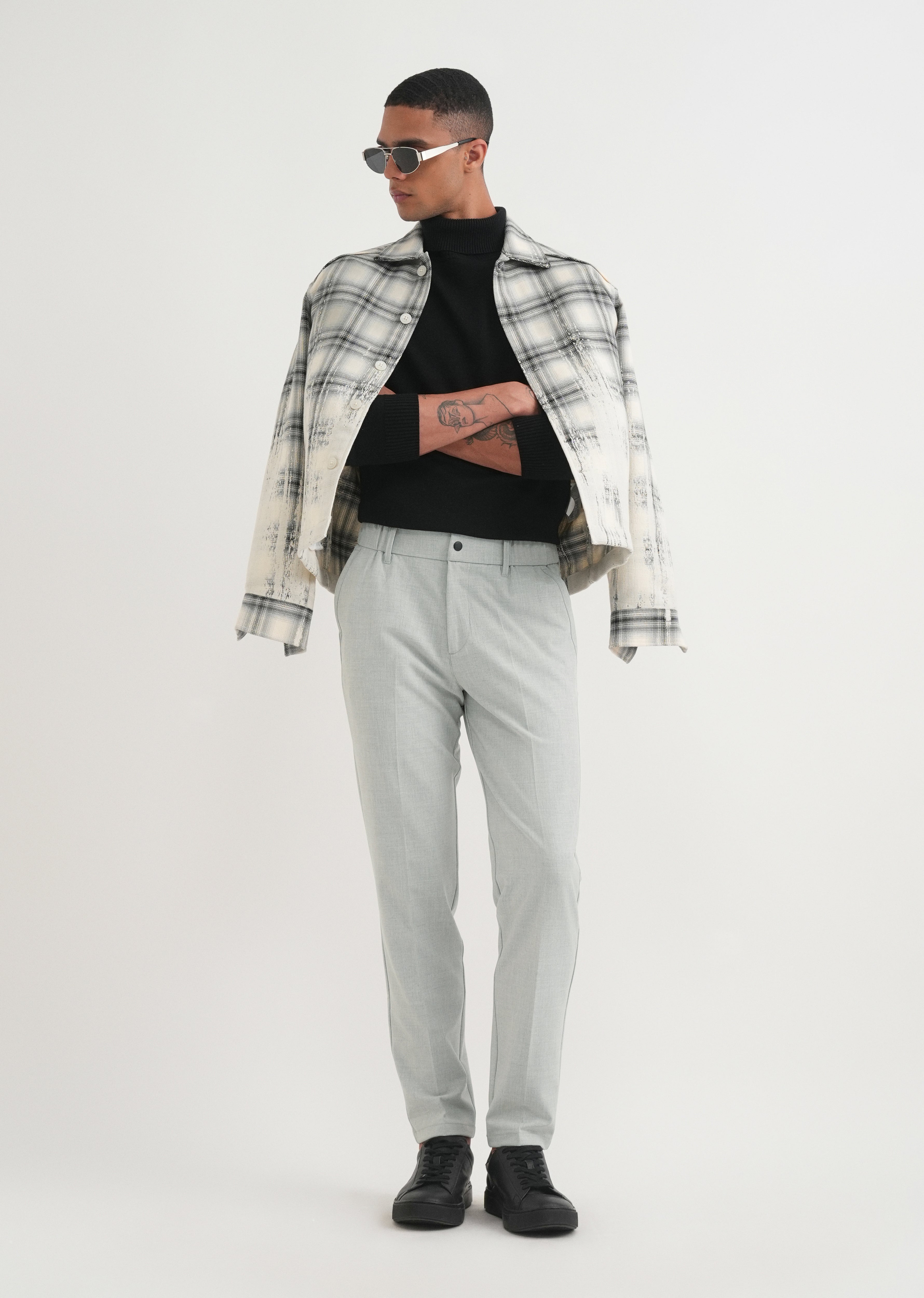 Light Grey Semi-Elasticated Trouser