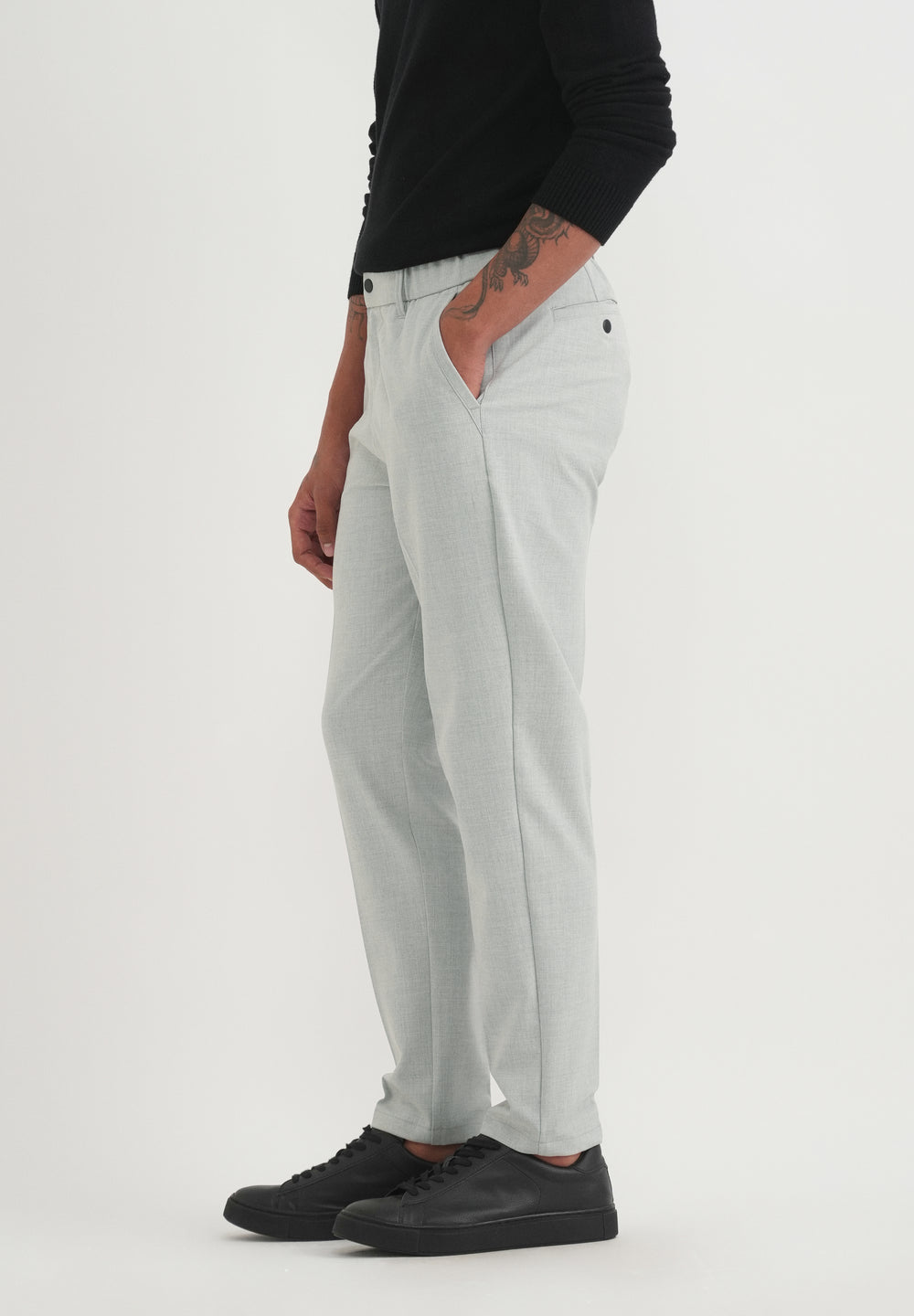 Light Grey Semi-Elasticated Trouser