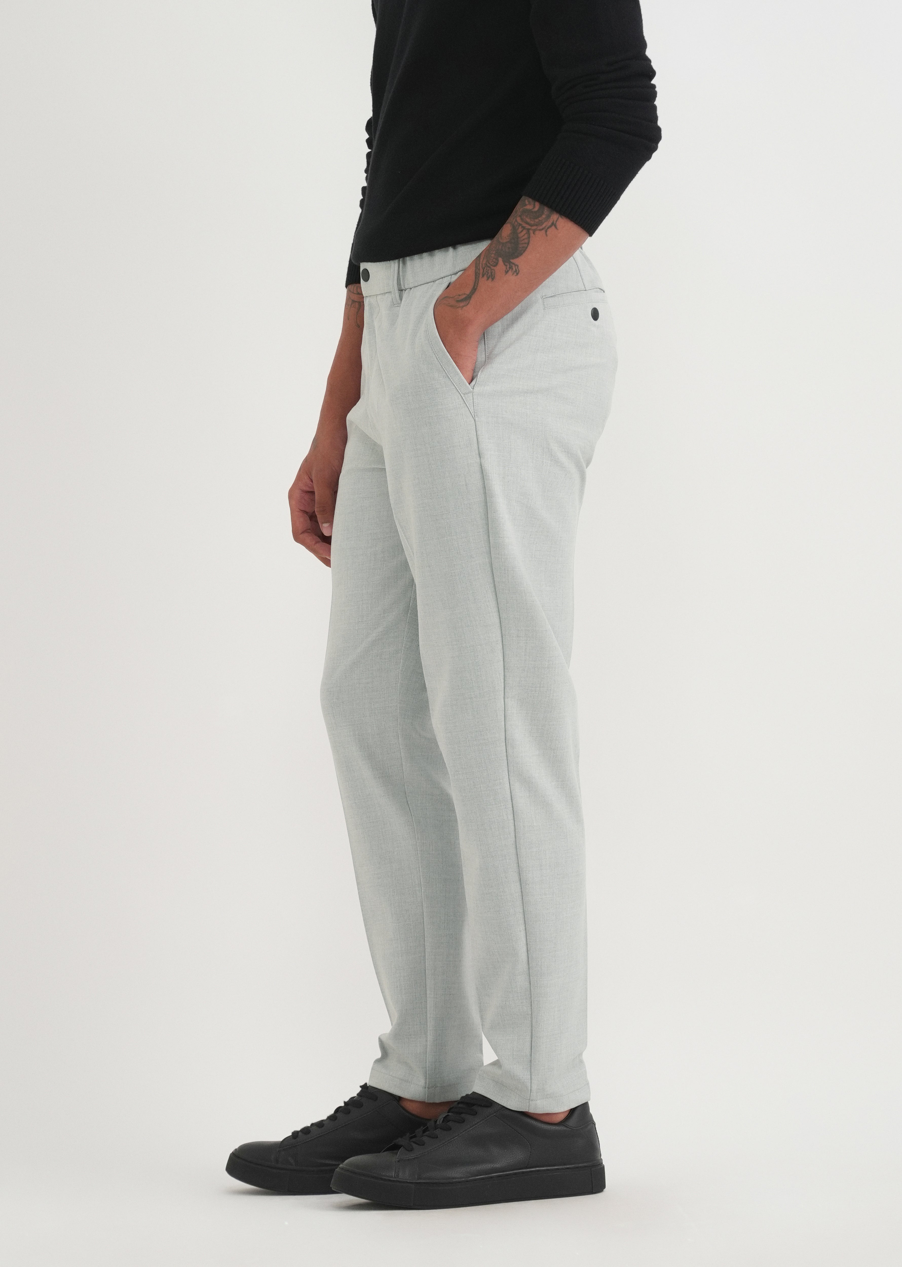 Light Grey Semi-Elasticated Trouser