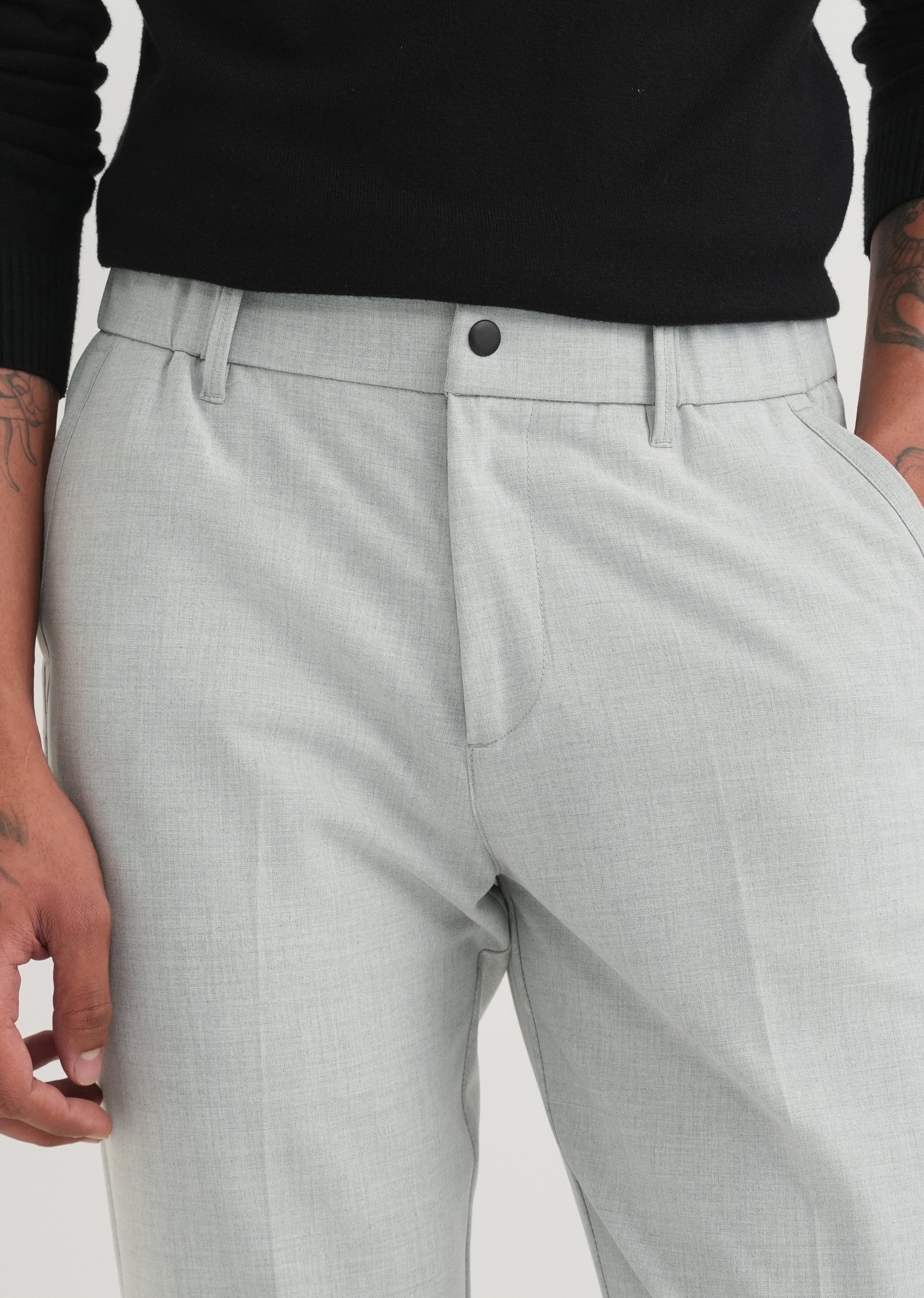 Light Grey Semi-Elasticated Trouser