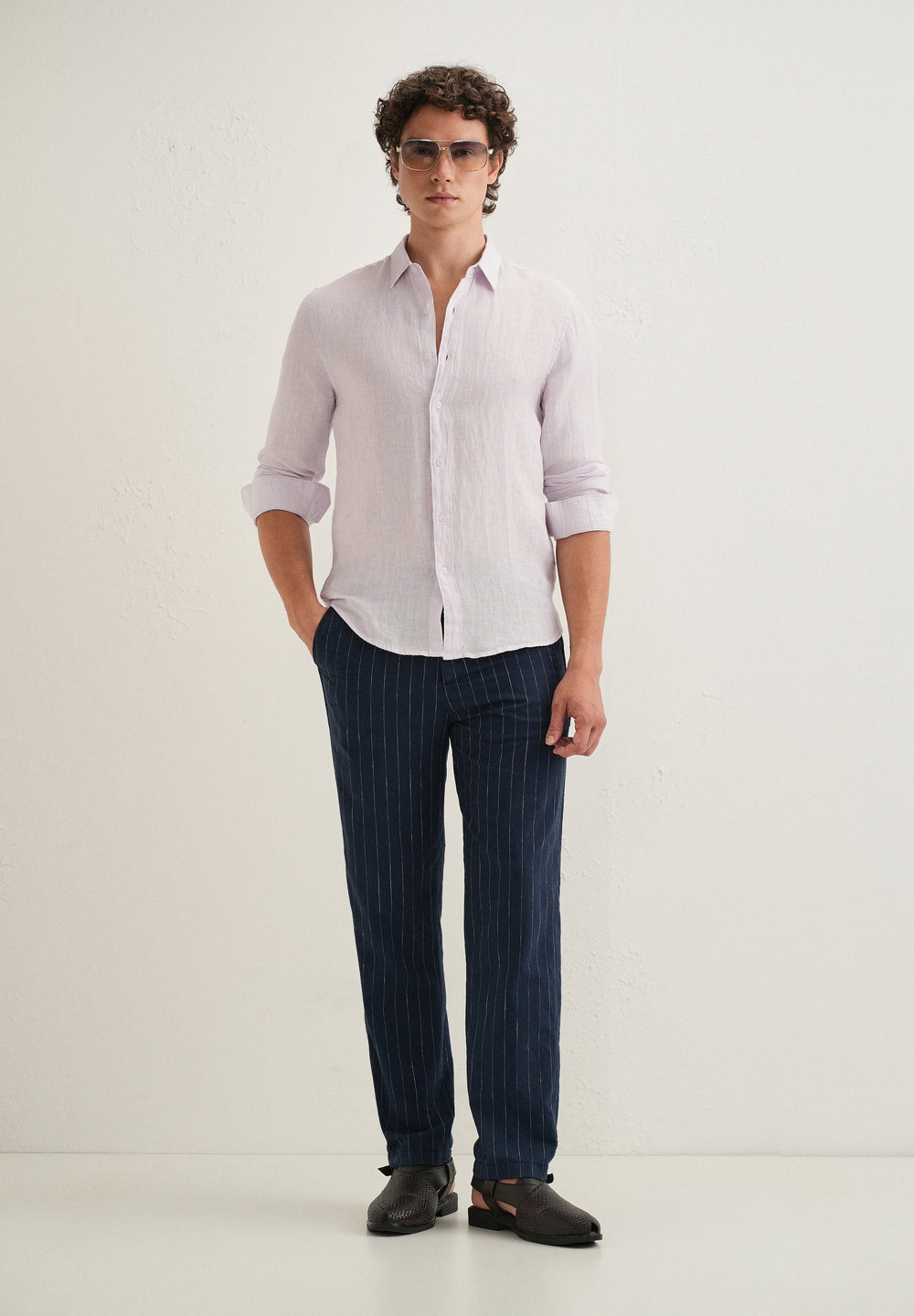 Light Lavender Pure Linen Shirt