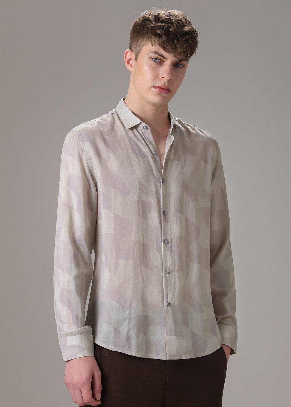 Light Mauve Pink Printed Shirt