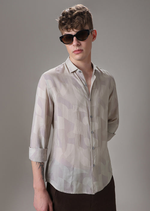 Light Mauve Pink Printed Shirt