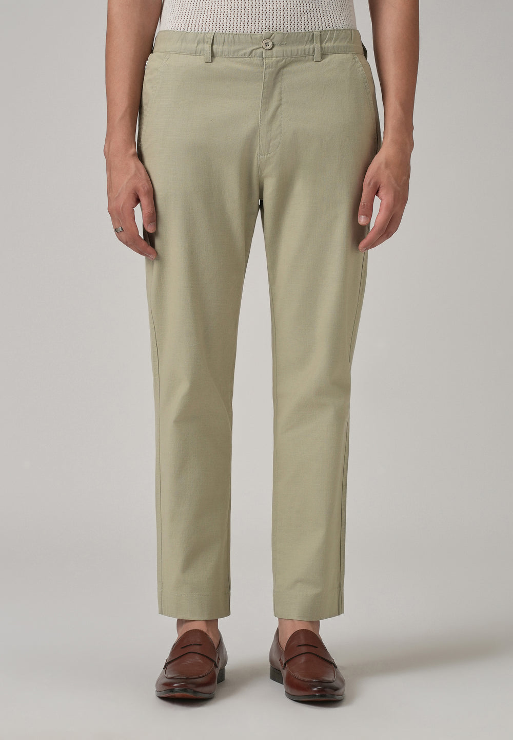 Light Olive Green Cotton Trouser