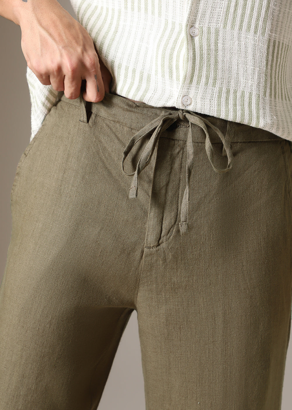 Light Olive Linen Pant