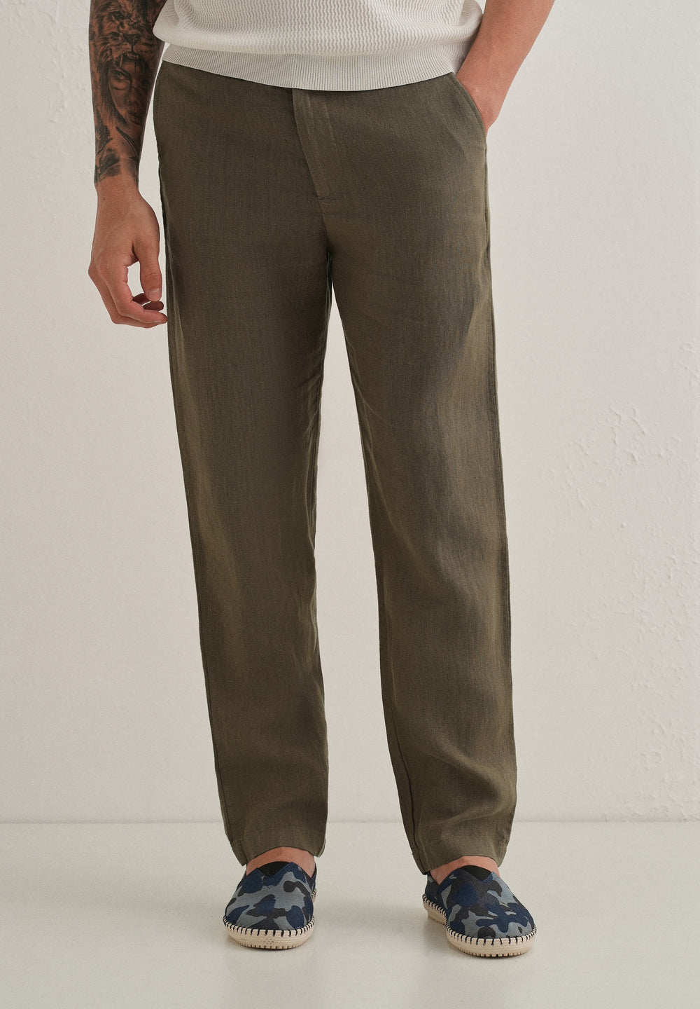 Light Olive Linen Pant