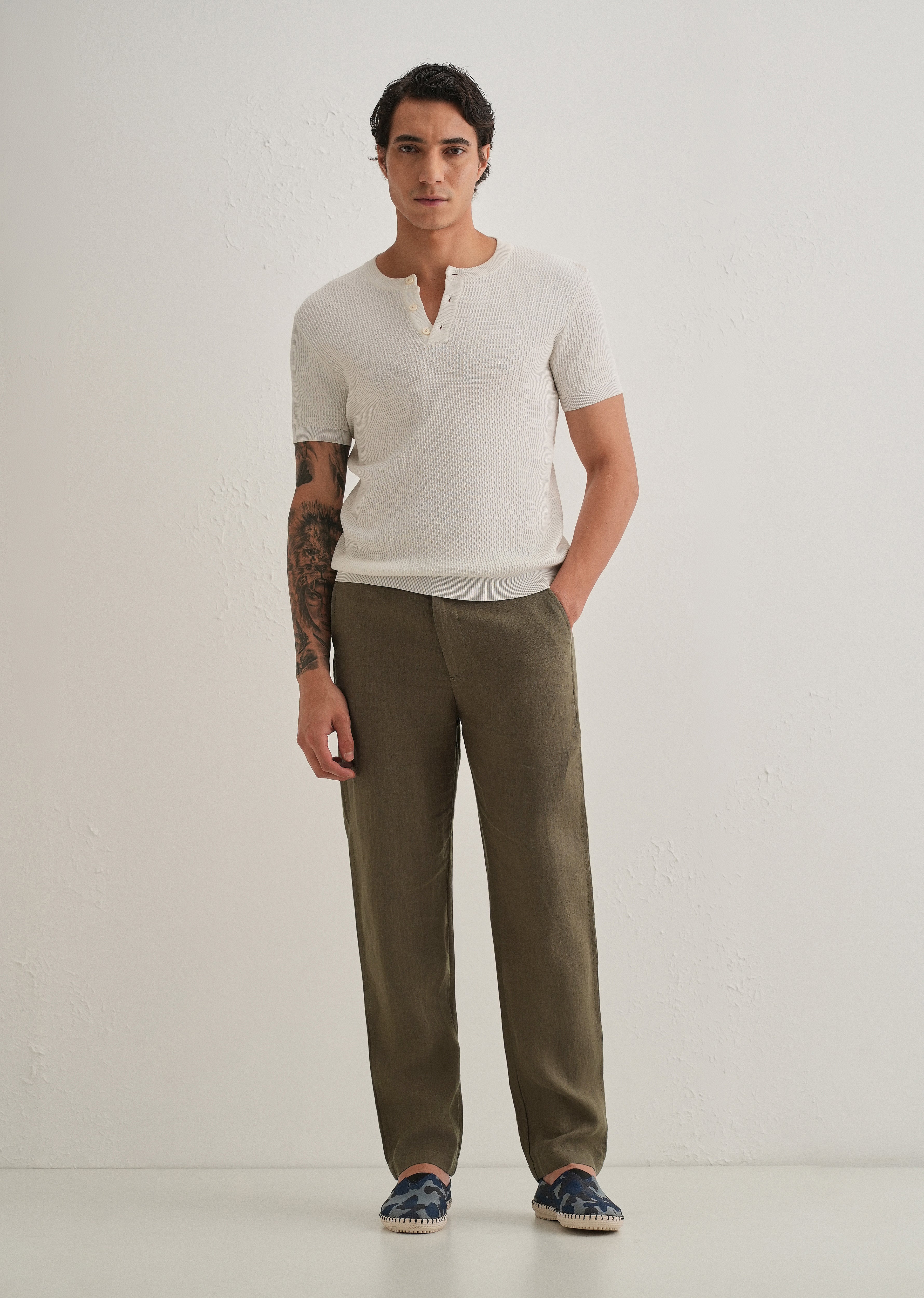 Light Olive Linen Pant