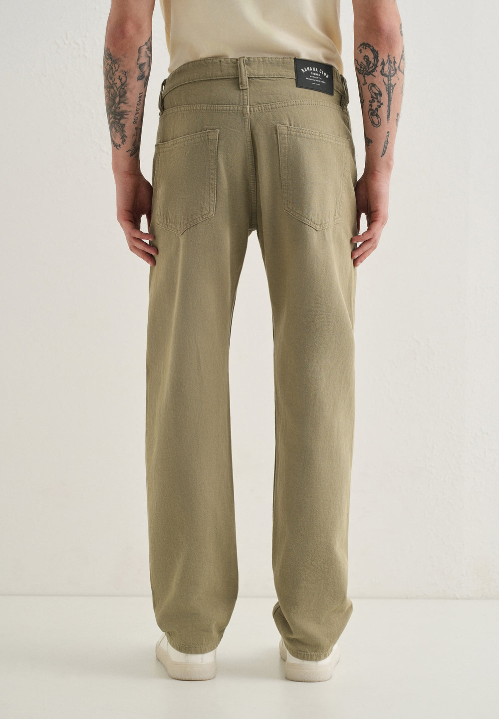 Light Olive Straight Fit Denim