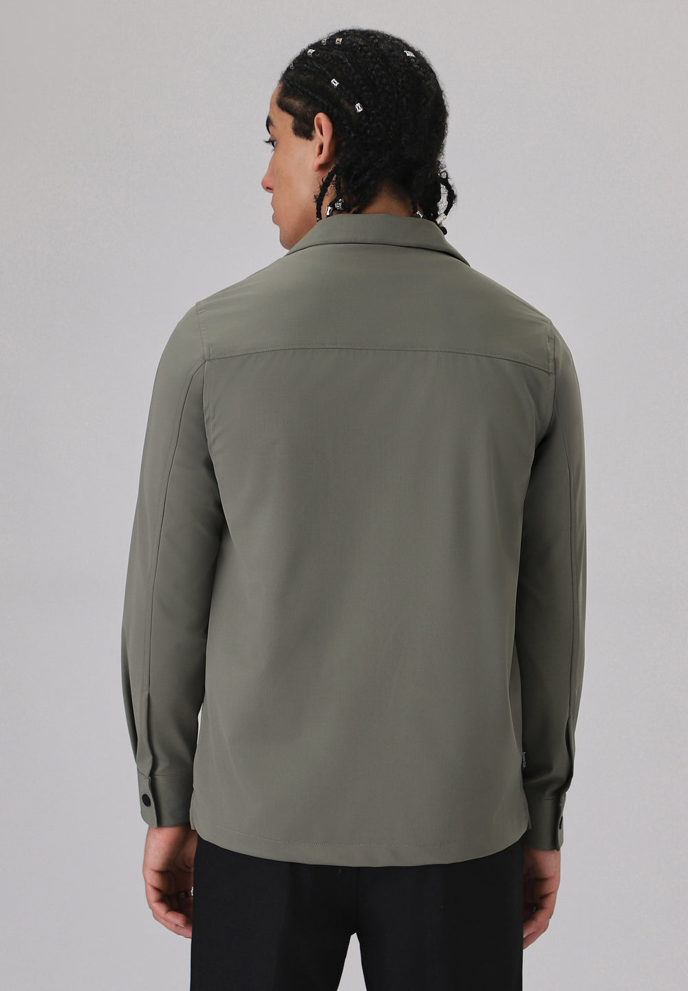 Light Olive Zipper Shacket