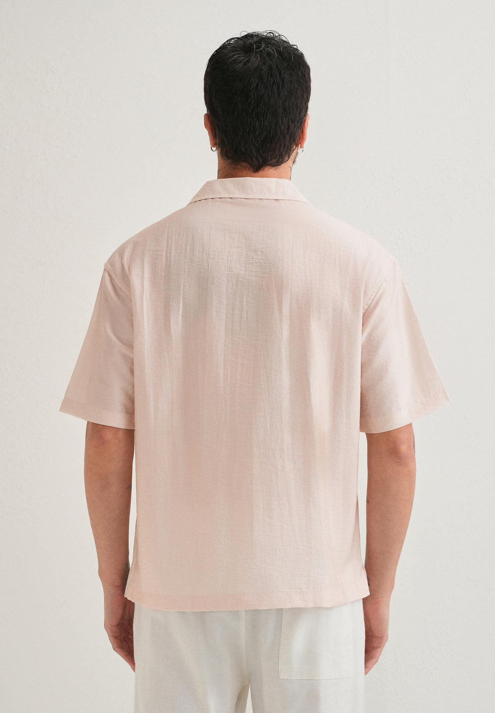 Light Pink Palm Placement Print Shirt