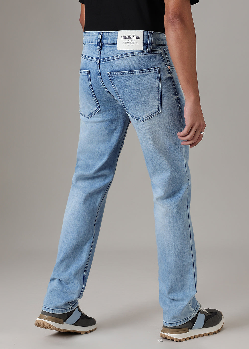 Light Wash Blue Straight Fit Denim