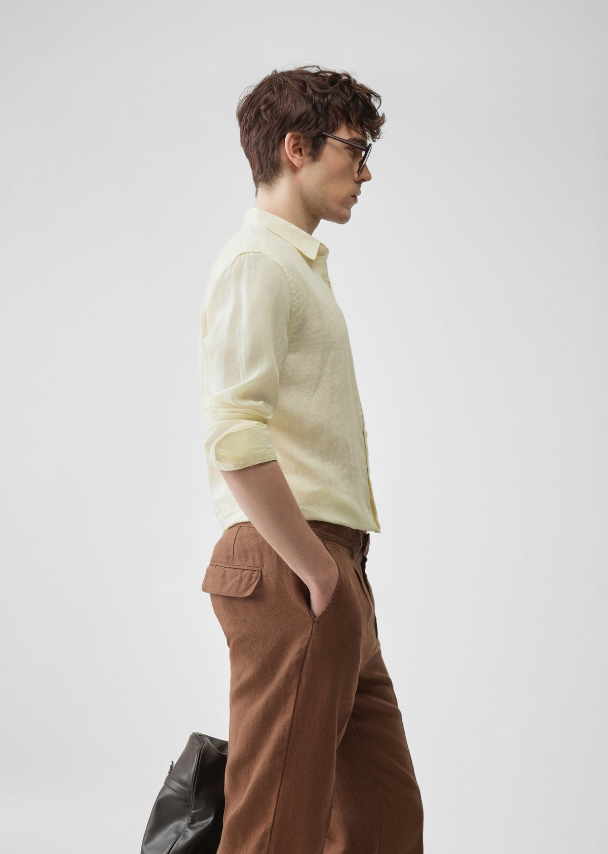 Light Yellow 100% Pure Linen Shirt