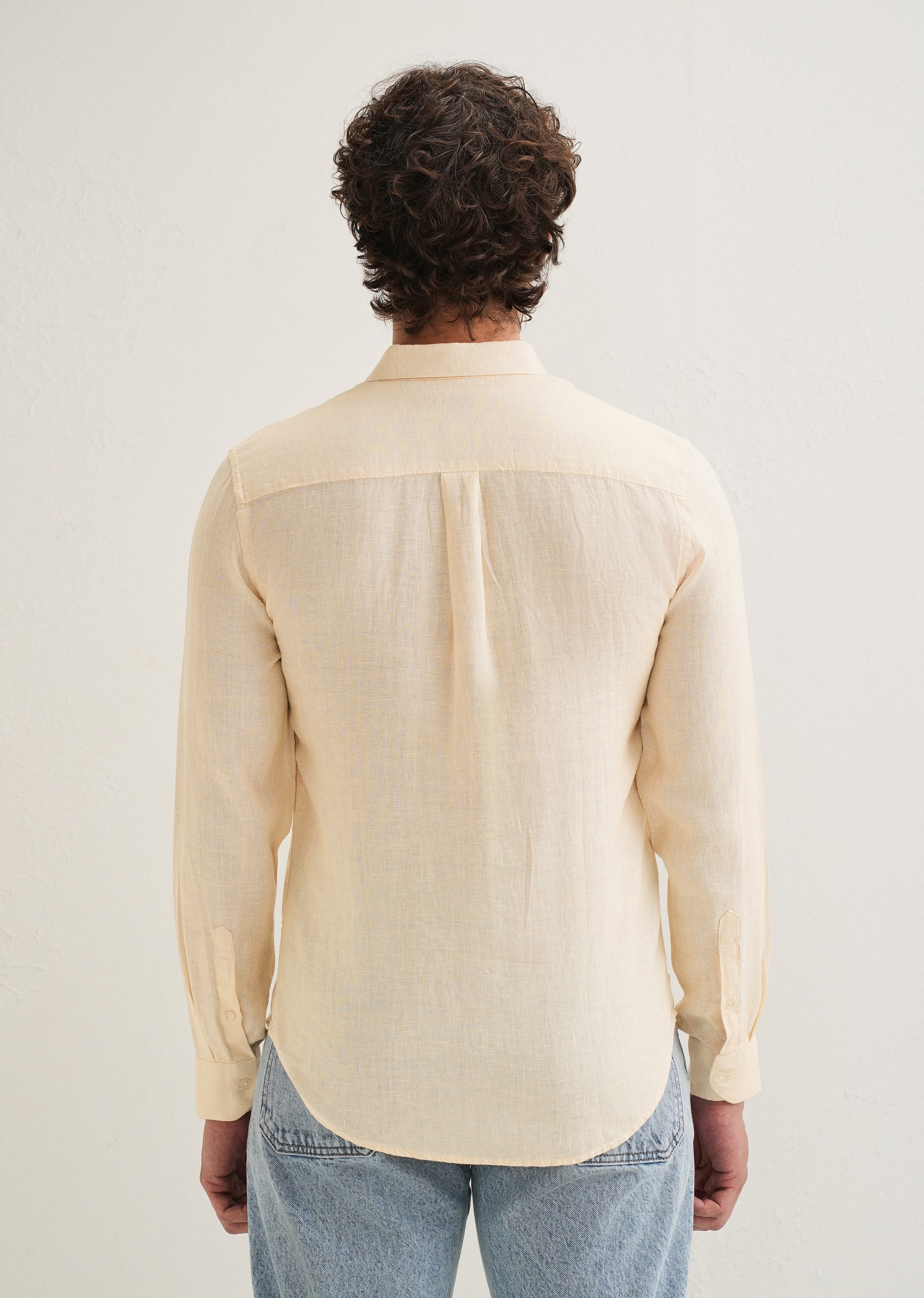 Light Yellow Pure Linen Shirt