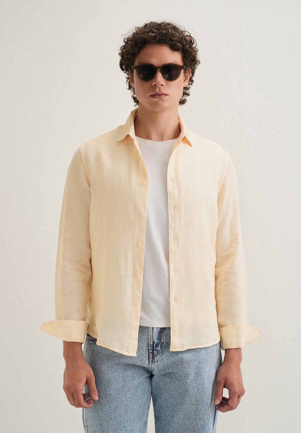 Light Yellow Pure Linen Shirt