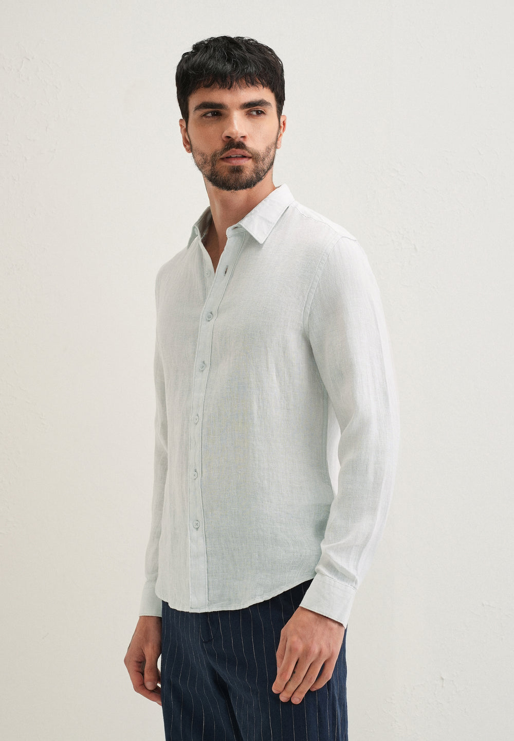 Light Aqua Pure Linen Shirt