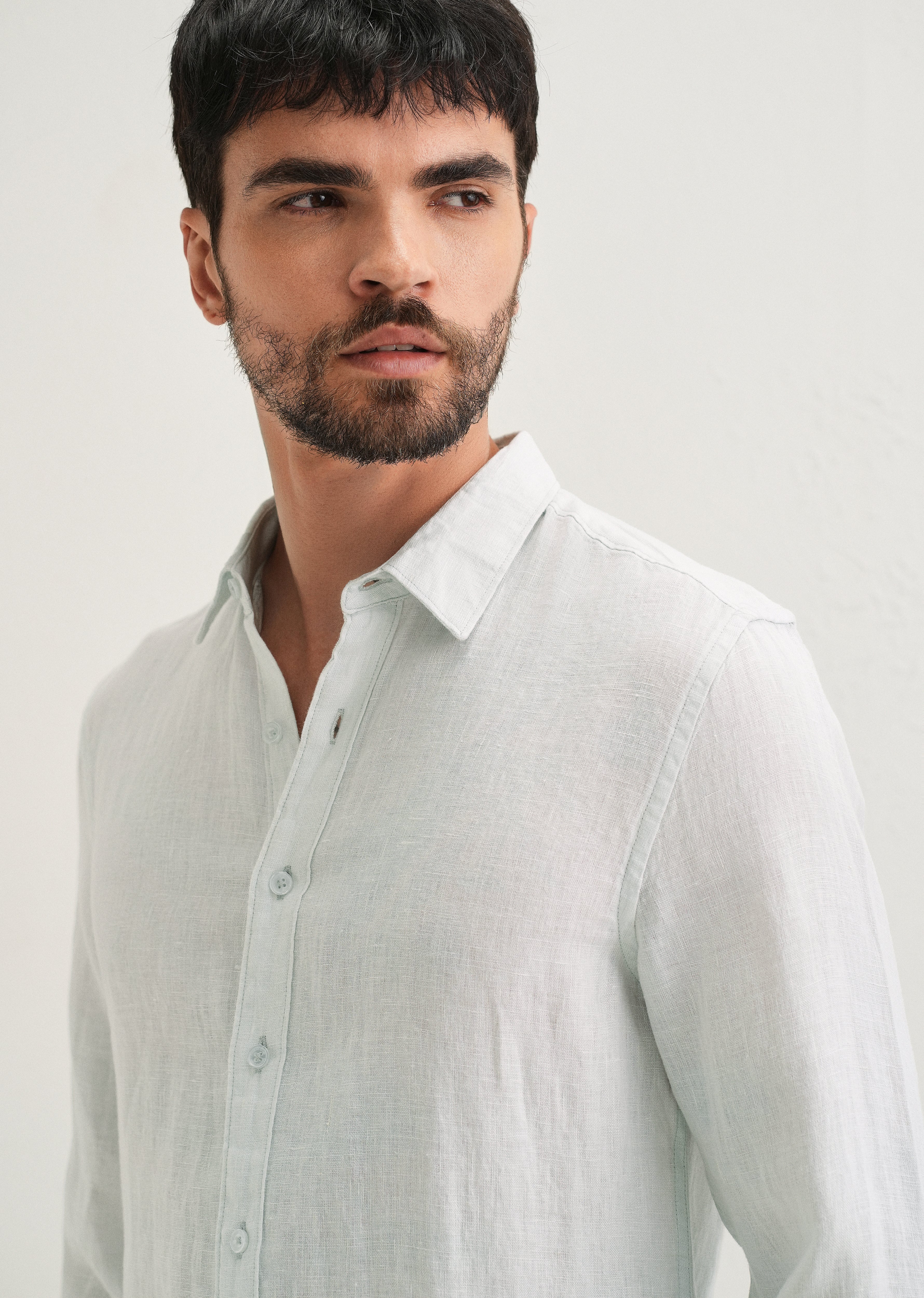 Light Aqua Pure Linen Shirt