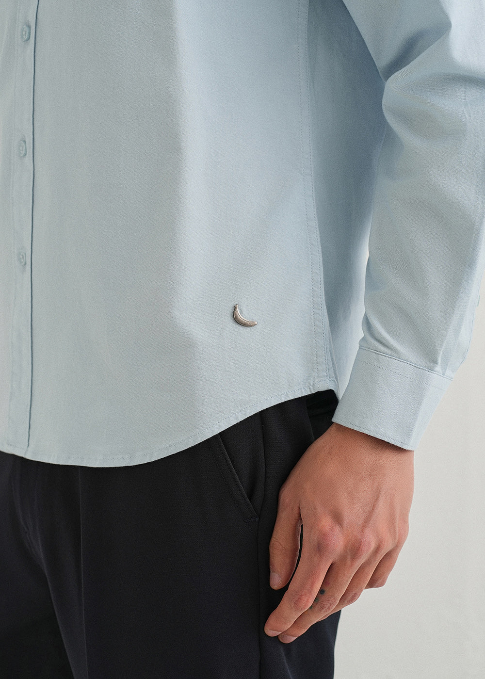 Light Blue Contrast Placket Shirt