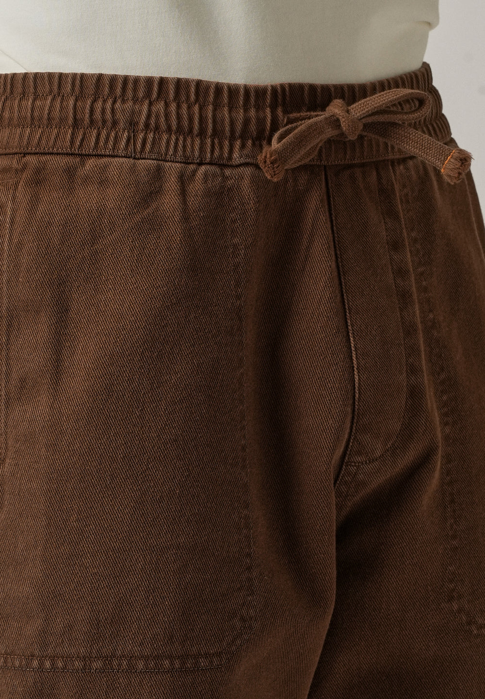 Light Brown Drawstring Drill Denim