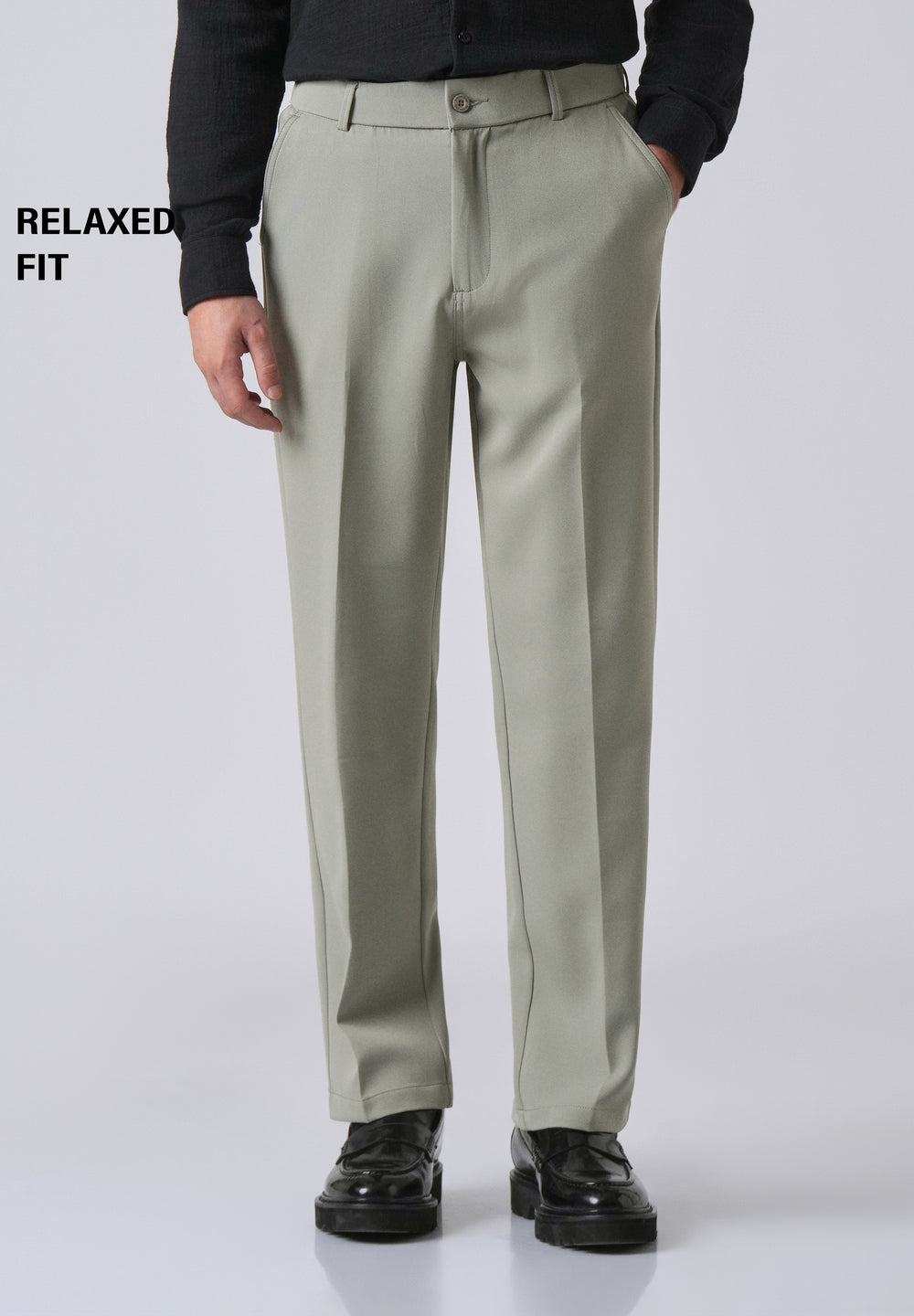 Light Green Relaxed Fit Trousers