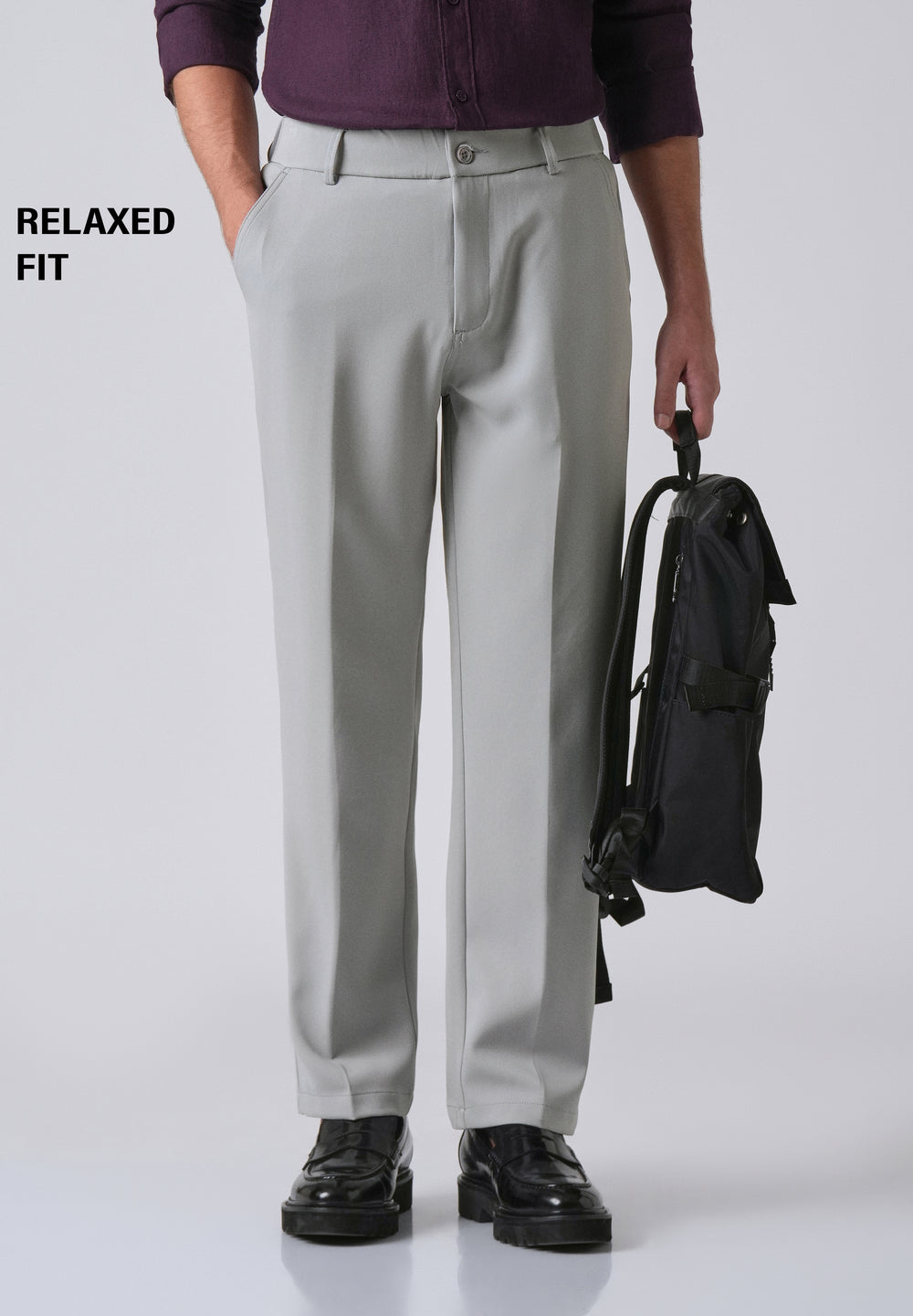 Light Grey Relaxed Fit Trousers