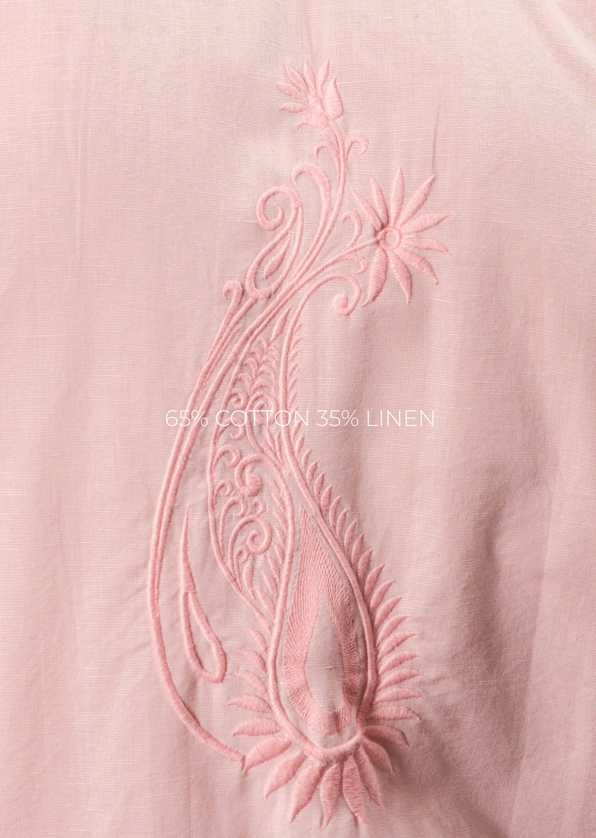 Light Pink Embroidered Linen Shirt