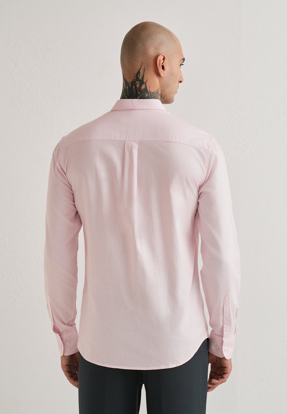 Light Pink Plain Cotton Oxford Shirt