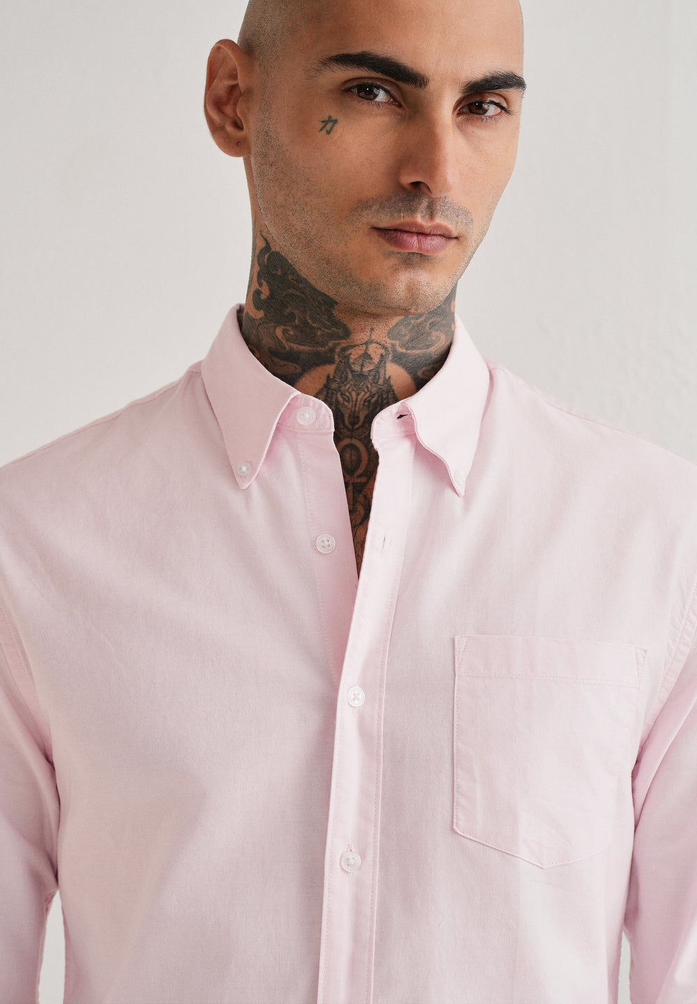 Light Pink Plain Cotton Oxford Shirt