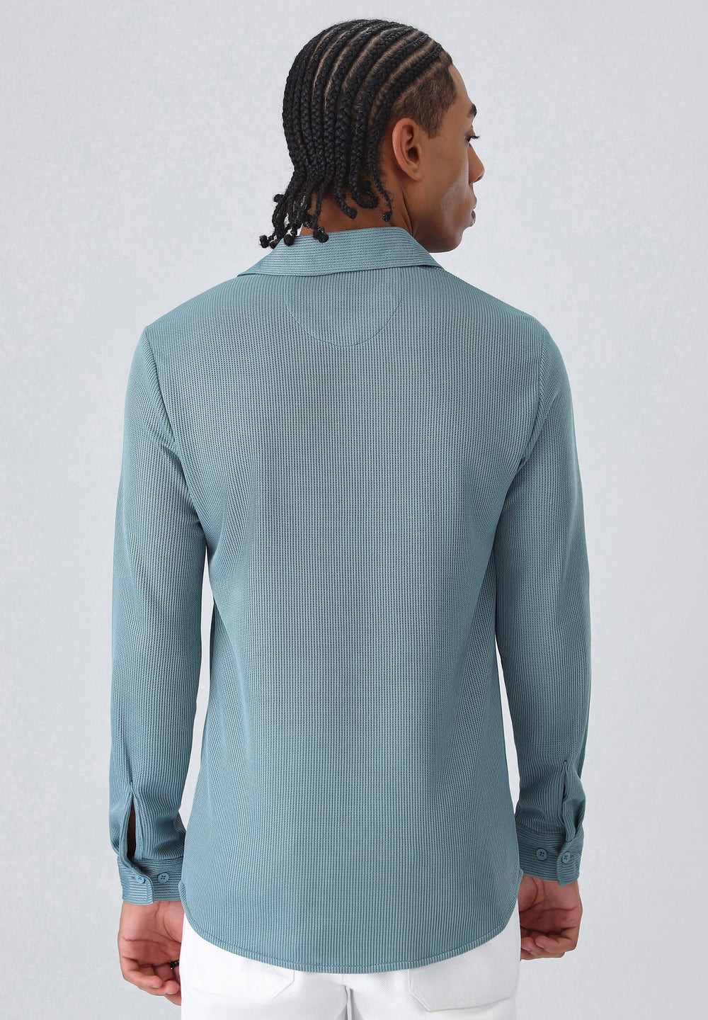 Light Blue Plain Knitted Shirt