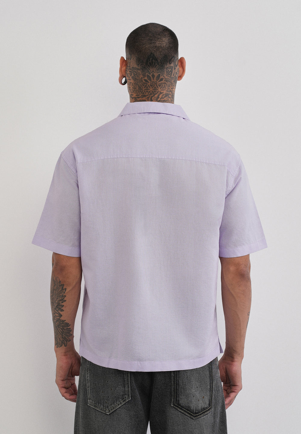 Lilac Double Pocket Cotton Linen Shirt