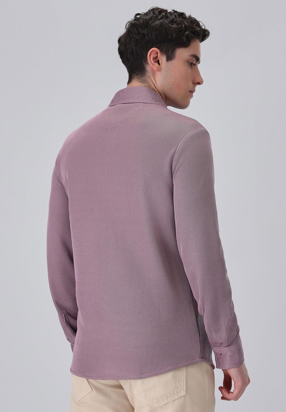 Lilac Plain Knitted Shirt