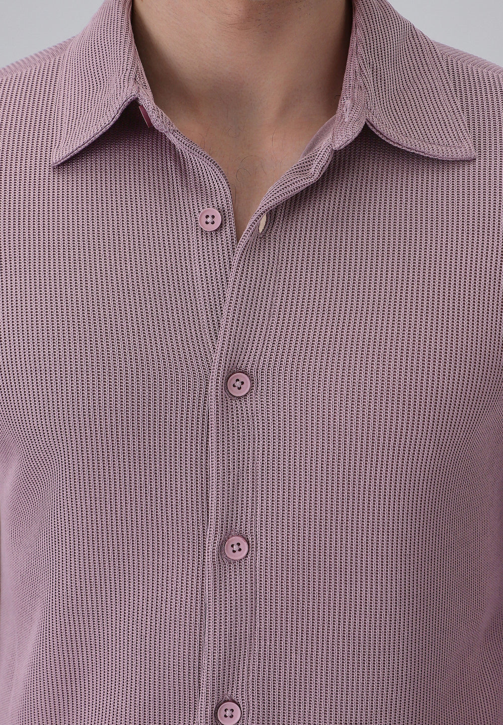 Lilac Plain Knitted Shirt
