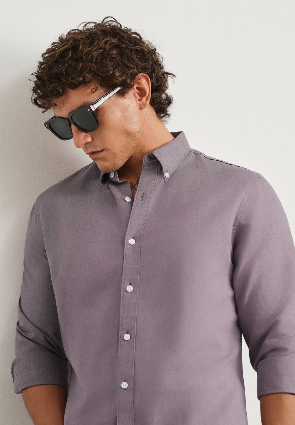 Lilac Cotton Linen Shirt