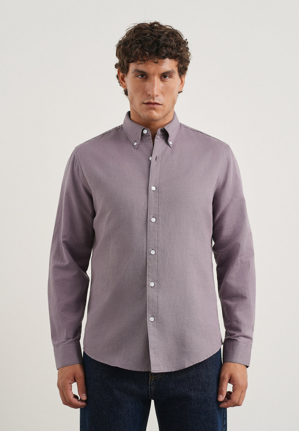 Lilac Cotton Linen Shirt