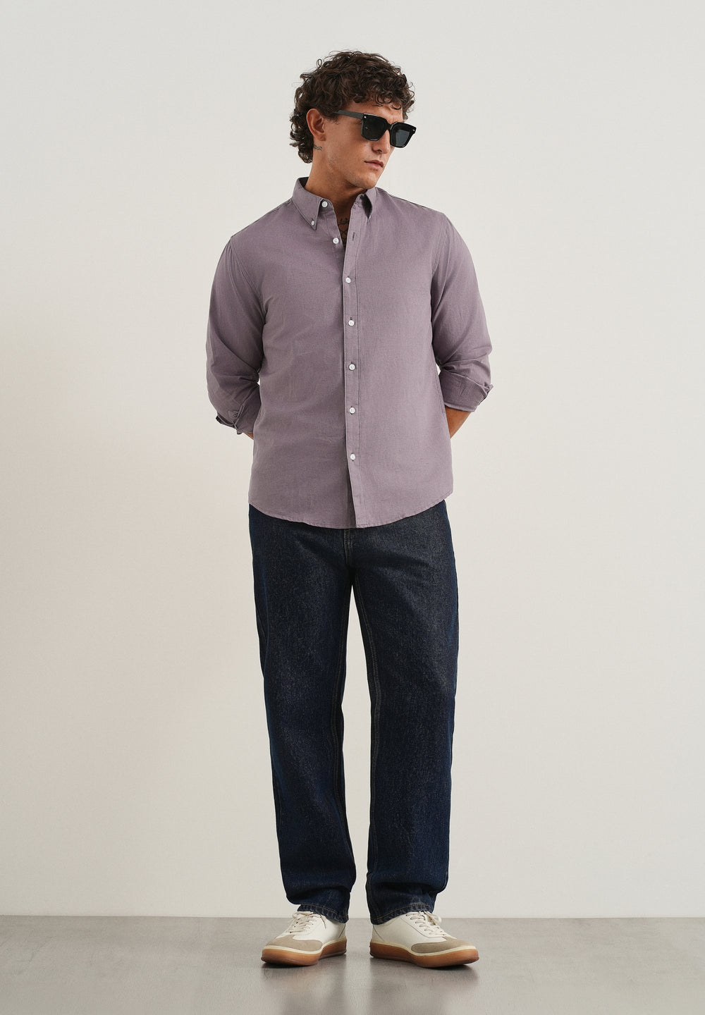 Lilac Cotton Linen Shirt