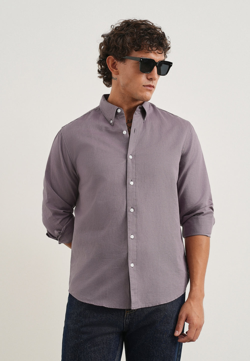 Lilac Cotton Linen Shirt