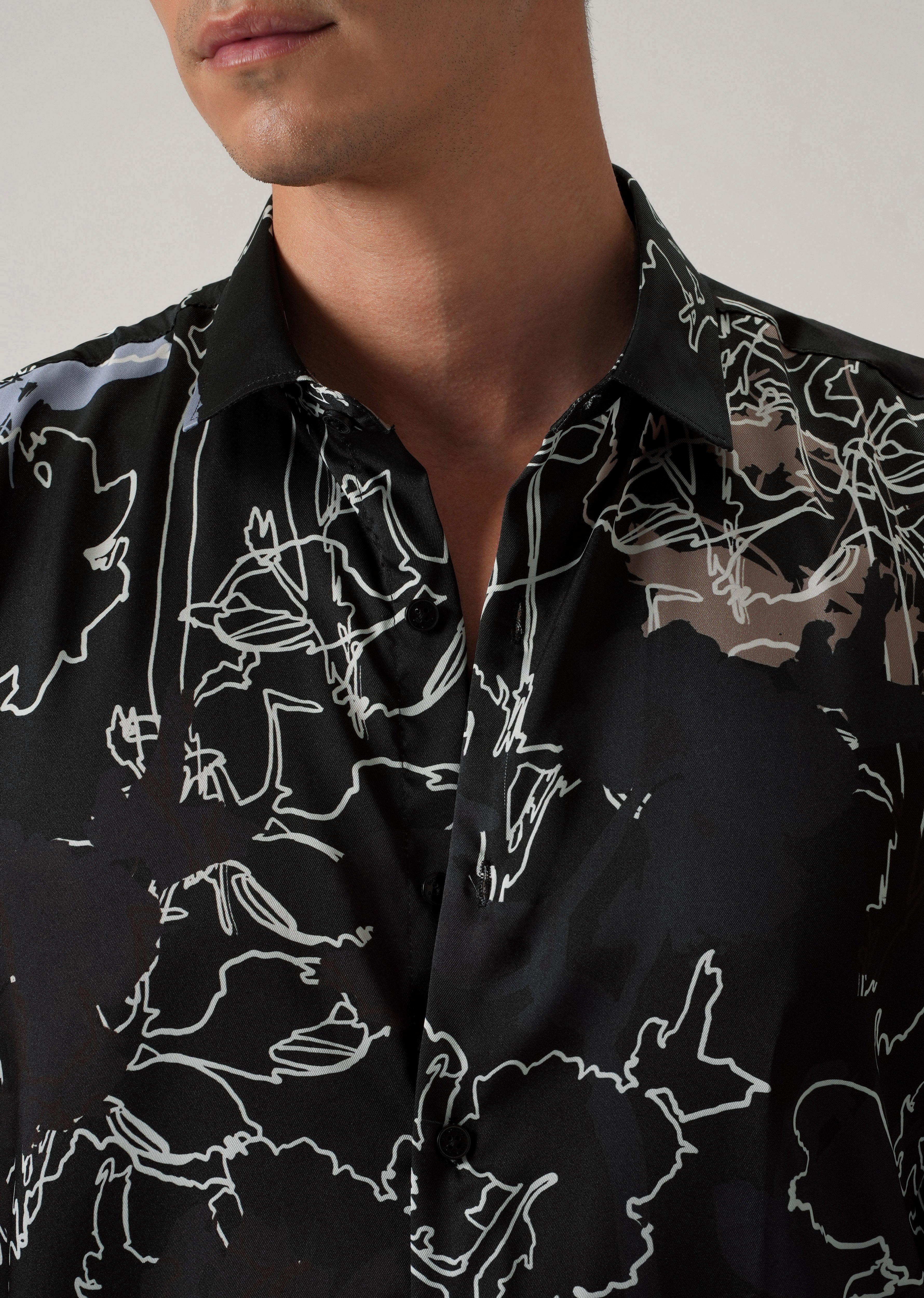 Line Floral Print Shirt